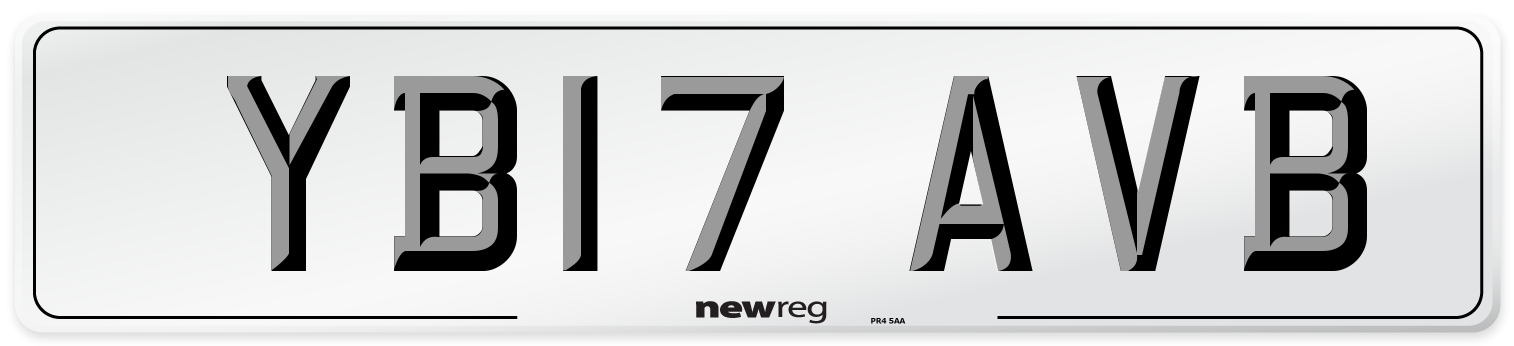 YB17 AVB Number Plate from New Reg